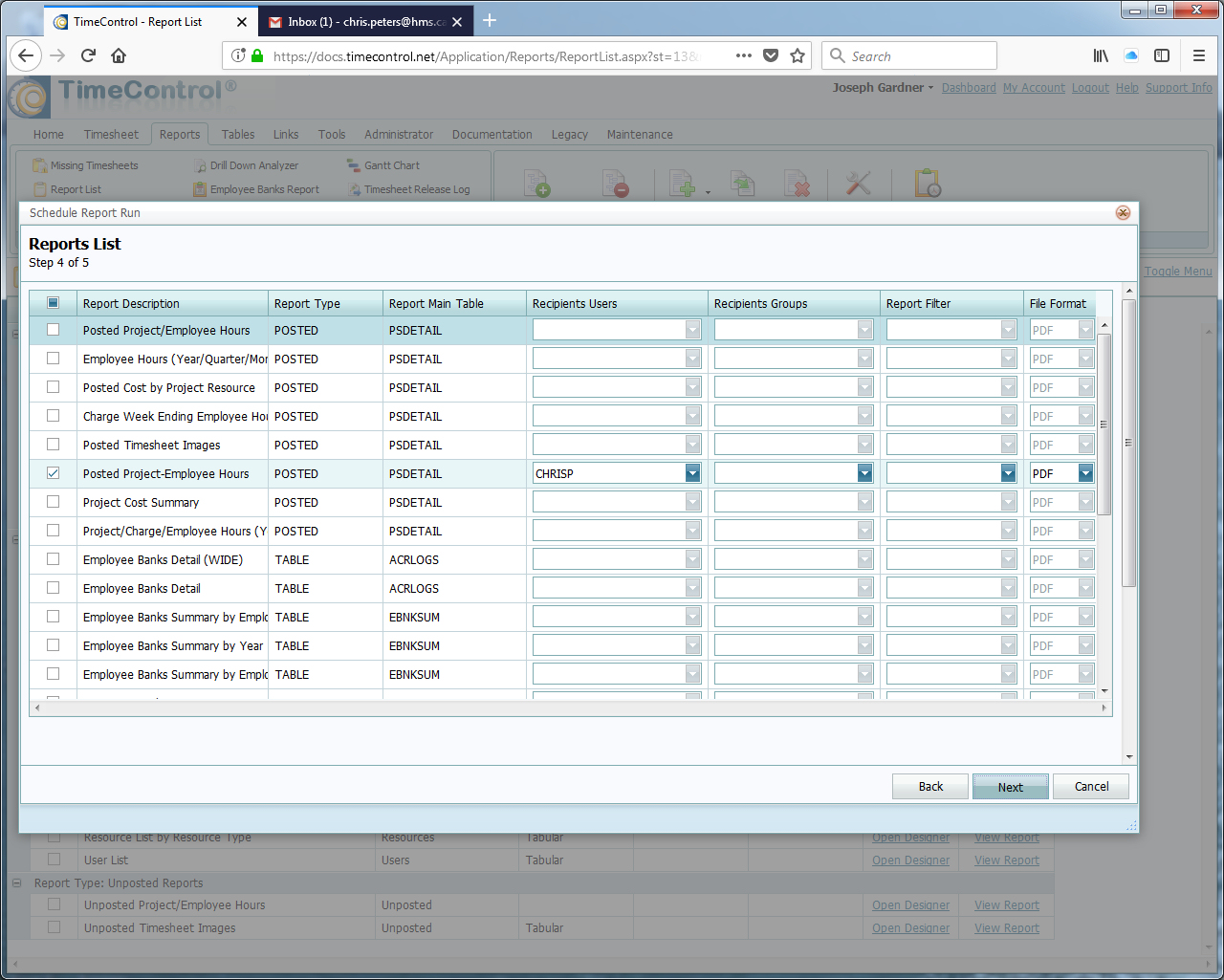 TimeControl Automated Scheduled Reports by Email